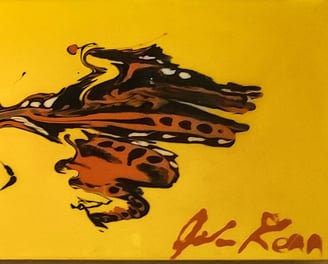 Butterfly Splat is a unique 2-foot by 8-foot mixed-media painting created in 2019.