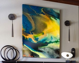 SOLD: Evocation Created in 2020, this 3-foot by 4-foot mixed-media