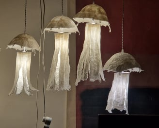 gellyfish pendant light paper sculpture Sète France