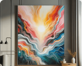 an abstract painting on canvas