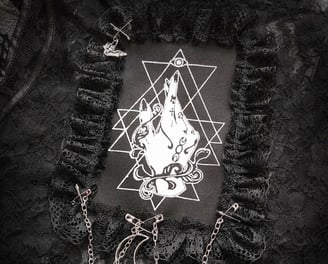 elegant and magical witch hand patch used as a back patch