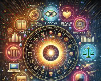 Aura Astrology' offering guidance on various life aspects like carrer,finance,education ,Business
