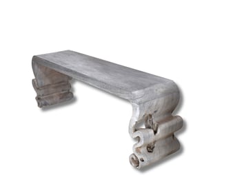 white concrete bench