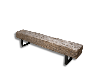 a wooden bench with uneven texture