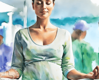 Calm C-Section Workshop graphic with calming colours and soft watercolour design