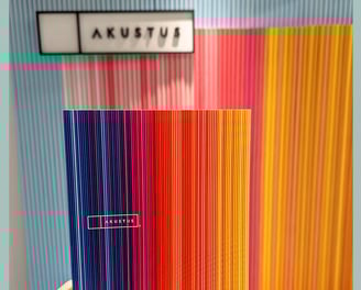 bright colored fluted PET product called fino from AKUSTUS at neocon