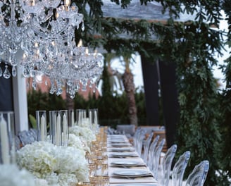 Destination Wedding setup at the gardens of Finca Santa Katerina