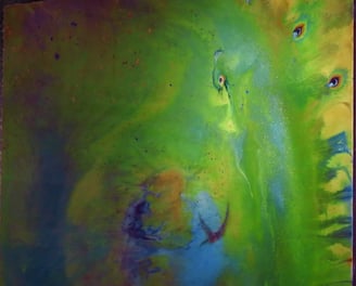 ​This 4-foot by 4-foot mixed media painting, created in 2020,