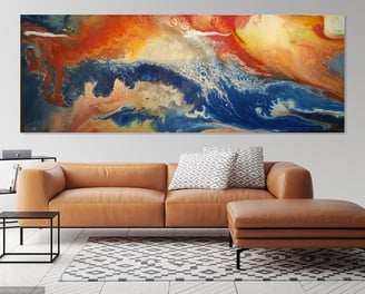 This 3 x 7 painting, titled "Odyssey," created in 2017, was a special donation for the raffle held a