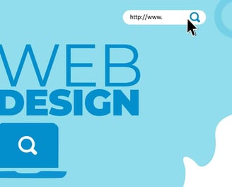 Web design banner with search icon