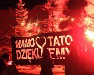 baner mamo tato dziękujemy podziękowania dla rodziców podświetlany napis