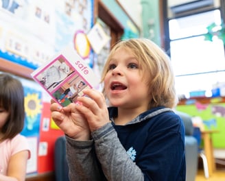 PreK student embodies the word safe.