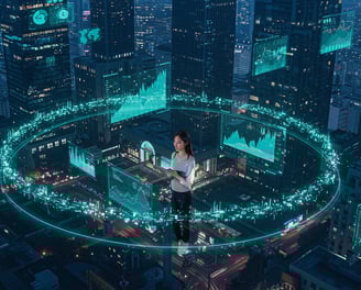 a futuristic image that represents financial investment