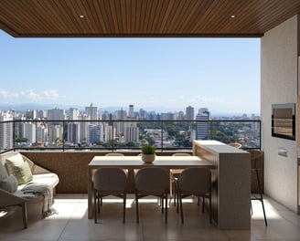 Varanda gourmet 85m²