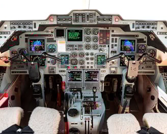 photo of a hawker 800xp private jet cockpit