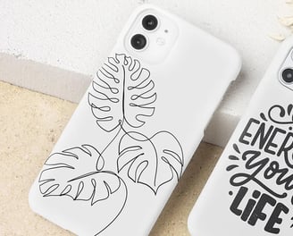 Phone cases with a white background design