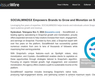 a social media page with a socialmindsx logo