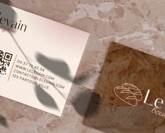 Mock-up d'une carte visite recto/verso d'une identité visuelle de boulangerie