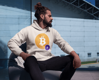 Hoodie Bitshirt "Nemesis" Logo Bitcoin 100% en Silicone. 