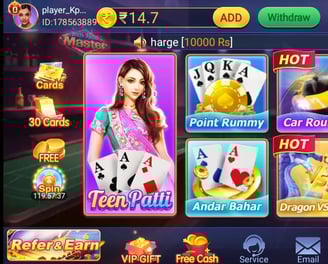 screenshot image of teen patti master gold game layout