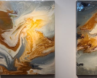 SOLD: Serene Triptych is an original mixed media