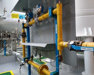 Modernização da instalação de gases num projeto de modernização de uma rede velha.