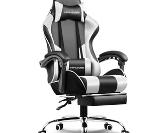 GTPLAYER #1USA Gaming Chair – Massage Cushion, Premium PU Leather, Ergonomic Design with Footrest