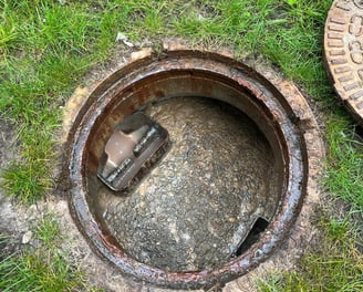 A blocked sewage tank in Blackpool