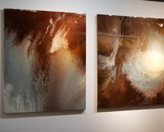SOLD: Savage is an original mixed-media triptych