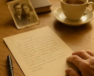 Une lettre manuscrite et une photo ancienne
