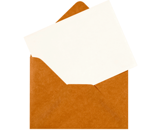 a brown envelope with a white envelope and a white envelope