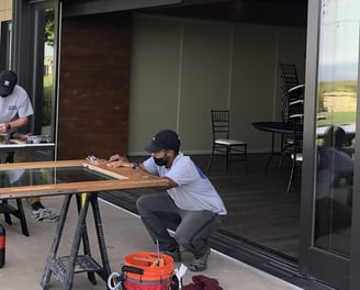wooden sliding door roller repair 