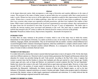 Women in Contemporary Indian Society: An Overview