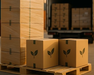 Boxes or Royal Market products ready to be shipped