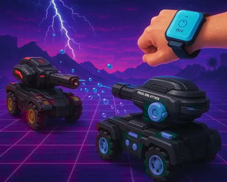Tanque a control remoto EASYTAO en batalla con otro tanque