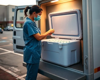 Enfermera monitoreando la cadena de frío de vacunas con DISKADI