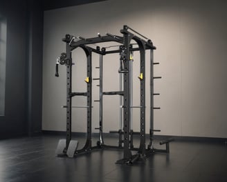 a gym equipment set up in a gym