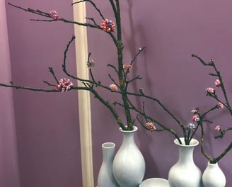 branchages naturels avec origami papier japonais