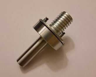 Precision-machined metal dowel pin with threaded stud for structural or framing applications in construction