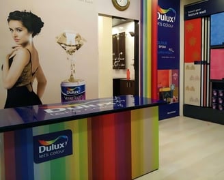 a display of a display of different colors and designs