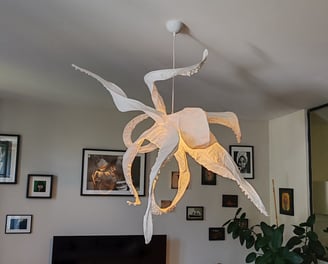 paper sculpture light pendant Sète France Octopus