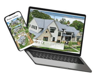 High-quality real estate listing photos displayed on a laptop screen for client viewing