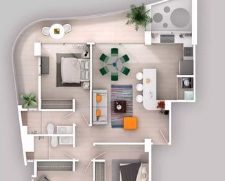 render planta ambientada