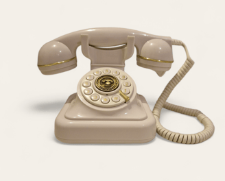 Vintage audio gastenboek telefoon wit verhuurt door liefdeslijn