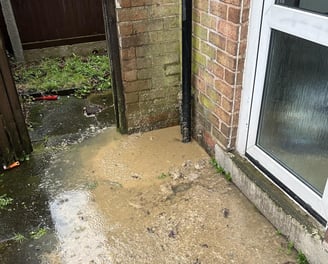 A blocked gully in Blackpool