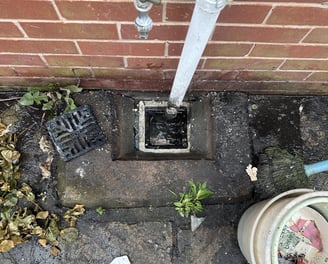 A blocked gully in Blackpool