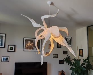 paper octopus Sète sculpture pendant light
