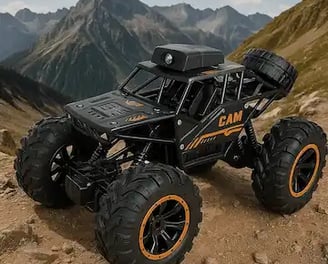 Carro a control remoto con cámara Nasjac en montaña
