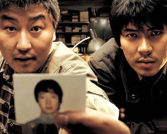 Poster for Memories of Murder screening hosted by Auckland International Film Club.