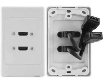 HDMI Outlets in Wall Plate and featuring HDMI Cable Socket Stub Cables